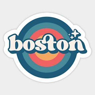 Vintage Boston Sunset Seal // Retro City Emblem for Boston, Mass Sticker